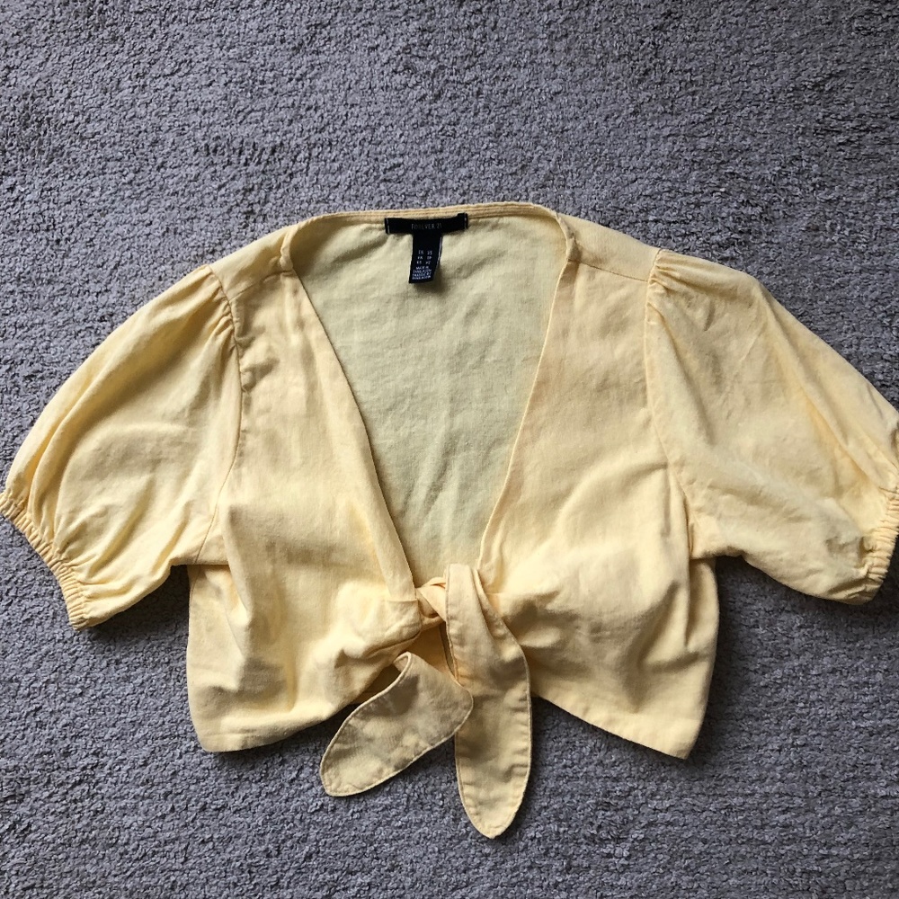 Forever 21 -Linen blend Cropped Top.